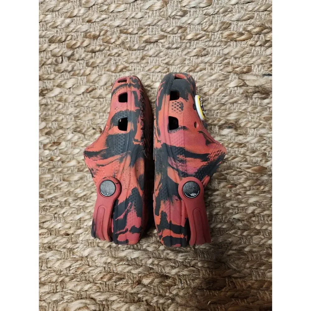 Crocs Classic Kids Toddler Red and Black Marble Shoes Clogs Size C 11